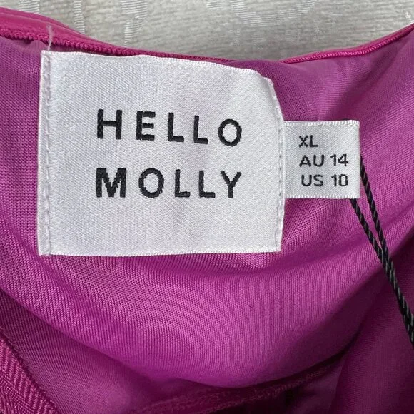 Hello Molly Enter the Room satin mini dress fuschia strapless side train